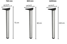 Image of Table Leg Breakfast Bar Support Worktop Kitchen Adjustable 710/820/1100mm 4 Pack