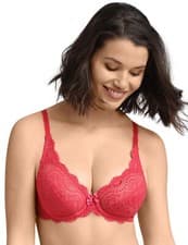 Image of Playtex Flower Elegance Bra P5832 Underwired Full Cup Lace Bras Raspberry