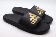 Image of ADIDAS ADILETTE COMFORT SPORTSWEAR LOGO SWIM SLIDES - BLACK GOLD GY1946 MEN UK12