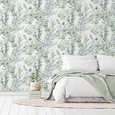 Image of Tranquil Leaf Trail Wallpaper Textured Vinyl Leaves Arthouse 909909 Green