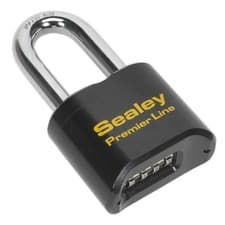 Image of Sealey Pl603L Steel Body Combination Padlock Long Shackle 62Mm