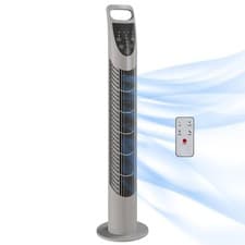 Image of HOMCOM 78.5cm Oscillation Tower Fan with Remote Control 3-Speed Wind Grey