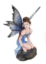 Image of Fairyland Fairy Sitting On Rock Figurine Fairy (9986) Unique Home Decor Collect