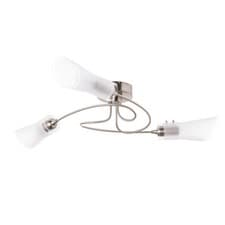 Image of Litecraft Fiji Ceiling Light Semi Flush 3 Arm With Glass Shades - Brushed Chrome