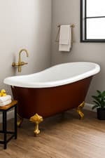 Image of Alexander Matt Copper 1550mm Free Standing Traditional Bath With Clawfeet