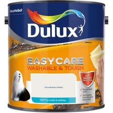 Image of Dulux Easycare Matt 2.5L Pure Brilliant White Washable Interior Paint Walls UK