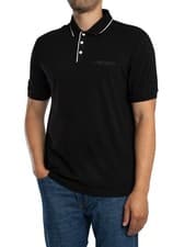 Image of Armani Exchange Men's Trim Logo Polo Shirt, Black
