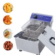 Image of Electric Deep Fryer 3KW 10L Commercial Oil Fat Chips Frying Stainless Steel Tank