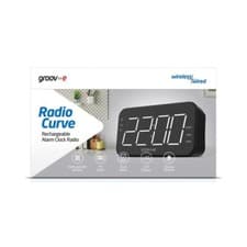Image of GROOV-E RADIO CURVE RECHARGEABLE ALARM CLOCK | LED DISPLAY - BLACK - GVCR02BK