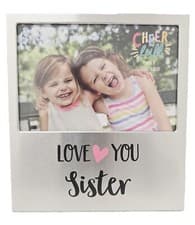 Image of Love You Sister 6x4 Aluminium Photo Frame – Sentimental Gift for Sister, Silver