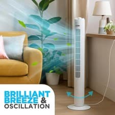 Image of 32" Tower Fan | 32 Inch Portable Oscillating Fan | 3 Speed Adjustable Angle UK