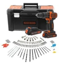Image of BLACK+DECKER 18V 2 Gear Hammer Drill + 400mA Charger x 2 Battery BCD700S2KAQ-GB