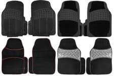 Image of 4 PIECE HEAVY DUTY UNIVERSAL TITAN METALLIC LOOK FLOOR MAT SET VAN CAR MATS