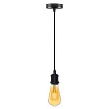 Image of 1 m, 2m Ceiling Light Fitting E27 Vintage Industrial Pendant Lamp Bulb Holder UK