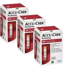 Image of Accu Chek Performa Test Strips - 3 boxes of 50 - Expiry date : 11/2026
