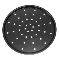Image of Set of 2 Pizza Trays Non Stick 33cm Crust Baking Dough Crisper Round Oven Dish