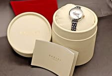 Image of RADLEY Ladies Puppy Dial Polka Dot Leather Strap Watch VGC Boxed & Working