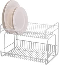 Image of Delfinware 2013W White, Plastic Coated, 2 Tier Small Plate Rack