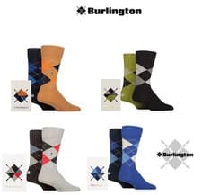 Image of Mens Gift Boxed Socks, Argyle Patterns, Soft Cotton, 2 Pair Pack from Burlington