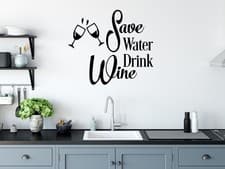 Image of Wall Stickers Save Water Wine Home Decor Vinyl Decal Kitchen Quotes Windows Art