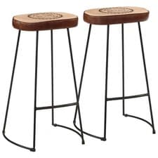 Image of Bar Stools 2 pcs Dark Brown 44x37.5x78 cm