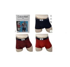 Image of Underwear Calvin Klein Men Trunk 3 Pack Cotton Stretch 1996 XL,2XL Black,Red,Wht