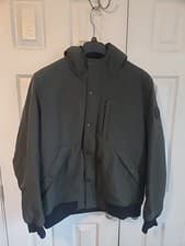 Image of Levi's Mixed Media Hooded Bomber Jacket, Color: Olive, Size: XL