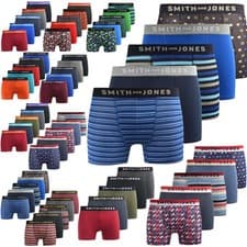 Image of Smith & Jones Mens 5 Pack Boxers Shorts Trunks Underwear Set Multipack S-XXL