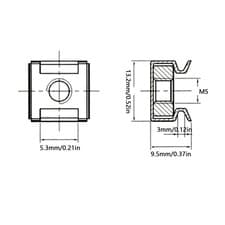 Image of 50 Sets Cage M5 Nut M5x20 Screw Kit Nickel Plated Iron Metric Square Hole Ra HEN