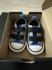 Image of CONVERSE Blue Grey Core Canvas Low Top Trainers Infant UK Size 4