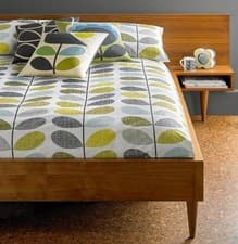 Image of Orla Kiely Scribble Stem 100% Cotton Duvet Cover or Pillowcases-Duckegg Seagrass
