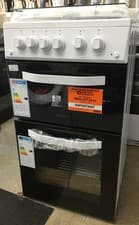 Image of HOTPOINT HDG5GCW 50cm Gas Cooker with glass lid, Double Oven - White (11158)