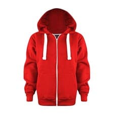 Image of Ladies Plain Zip Up Hoodie Sweatshirt Women Fleece Jacket Hooded Top UK S To 8XL