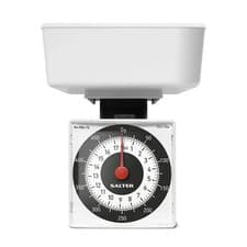 Image of Salter Mechanical Kitchen Scale 500g White & Chrome Compact Traditional Dial UK