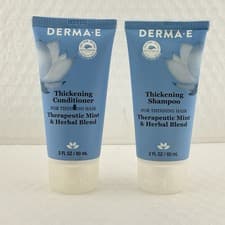 Image of New Derma E Thickening Shampoo + Conditioner MINI Set: 2oz/60mL Each