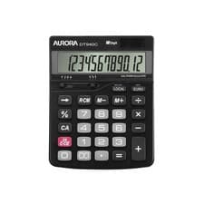 Image of Aurora Large Semi-desk Sized Calculator 12-digit LCD Display Black (DT940C)
