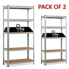 Image of 5 Tier Racking Shelf Heavy Duty Garage Shelving Storage Shelves Unit Organiser