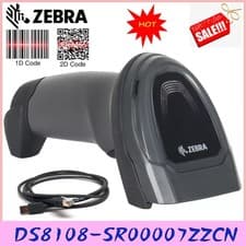 Image of Original Zebra DS8108-SR00007ZZCN 1D 2D Handheld Barcode Scanner With USB Cable