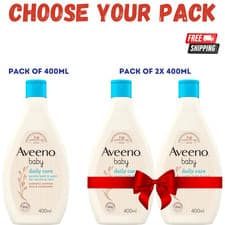 Image of Aveeno Baby Daily Care Bath Wash 400ml Prebiotic Oatmeal Moisturising UK SELLER
