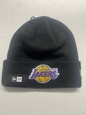 Image of New Era Cap Men's NBA LA Lakers Team Basic Black Winter Knit Beanie Hat New