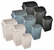 Image of Large Plastic Swing Bin Flip Top Home Kitchen Rubbish Waste Dustbin 50L 25L Bins