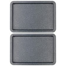 Image of Salter Baking Tray Set of 2 Non-Stick Carbon Steel Oven Sheet Megastone 37cm