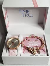 Image of Time and TRU Watch Bracelet Earrings Boss Mom Gift Boxed Brand New