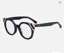 Image of Fendi FF 0246 KB7 Waves Grey Striped Light Pink Plastic Cat-Eye Eyeglasses 48mm