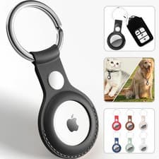 Image of AirTag Case For Apple Air Tag Cover Tracker PU LEATHER Car Key Chain Ring Holder