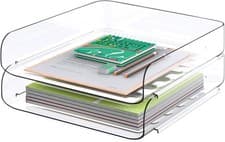Image of Tomorotec Desk Letter Tray Set 4-Pack, A4 Size Clear PET Stackable Document