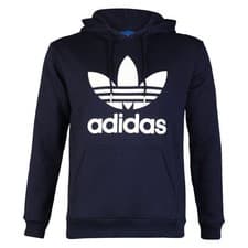 Image of Adidas Originals Men's Trefoil Navy/White (Dark Indigo) Hoodie Sizes M L 