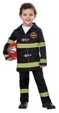 Image of California Costumes Jr Fire Chief Toddler Costume, Black/Yellow, Medium (3-4)