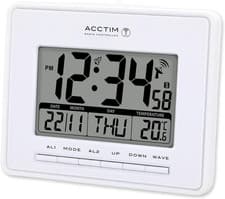 Image of Acctim Infinity 71952 Radio Controlled LCD Alarm Clock in White
