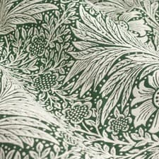 Image of MORRIS & Co Woven Jacquard Curtains "Marigold" 90"x90" PAIR Long Leaf Green